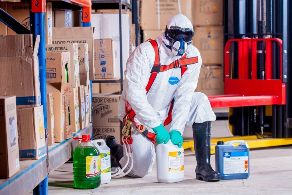 Mold Specialist in protective gear